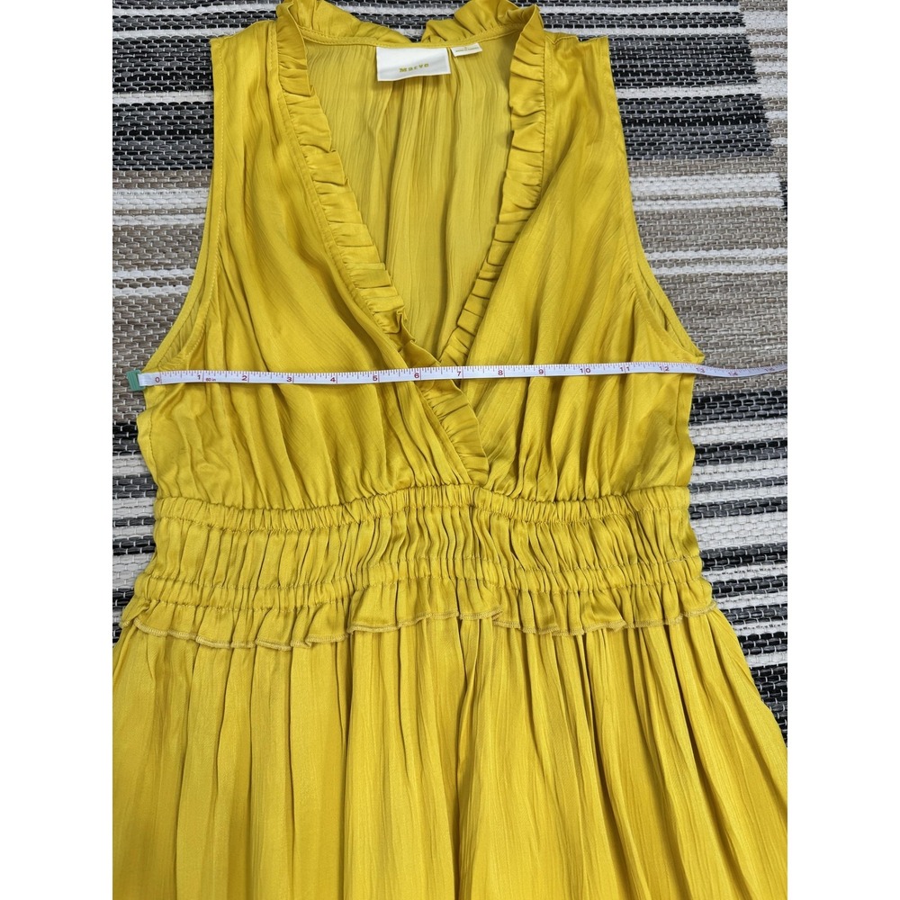 Maeve Anthropologie La Habana Dress Women's Small Yellow Ruffle Midi Sundress - Picture 12 of 16
